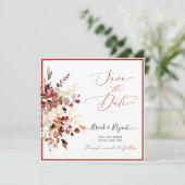 Invitation Aquarelle Élégant Automne Rustique Gomme Eucalyptu (Debout devant)