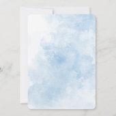 Invitation Aquarelle Elegant Bow Ribbon Bleu Predictiong Adv (Dos)