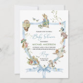 Invitation Aquarelle Elegant Fleur sauvage Peter Rabbit Baby (Devant)