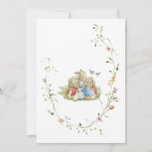Invitation Aquarelle Elegant Fleur sauvage Peter Rabbit Baby (Dos)