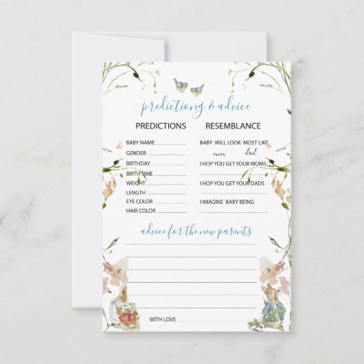 Invitation Aquarelle Elegant Fleur sauvage Peter Rabbit Predi (Devant)