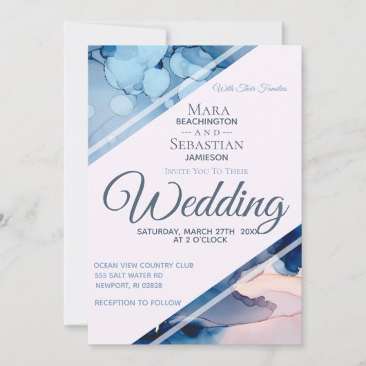 Invitation *~* Aquarelle Elégant Mariage Aquarelle tendance (Devant)