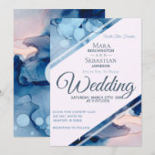 Invitation *~* Aquarelle Elégant Mariage Aquarelle tendance (Devant / Derrière)