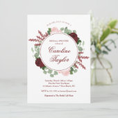 Invitation Aquarelle élégante de Fête de la mariée florale de (Debout devant)