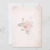 Invitation Aquarelle Élégante Fête des mariées de fleurs rose (Dos)