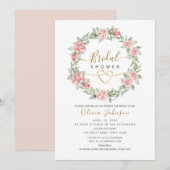 Invitation Aquarelle Elégante Fête des mariées florale (Devant / Derrière)