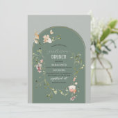 Invitation Aquarelle Élégante graduation Fleur sauvageInvitat (Debout devant)