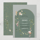 Invitation Aquarelle Élégante graduation Fleur sauvageInvitat (Devant / Derrière)