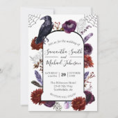 Invitation Aquarelle Elégante Halloween Floral Boho Purple (Devant)