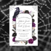 Invitation Aquarelle Elégante Halloween Floral Boho Purple