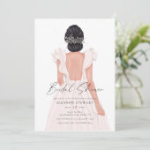 Invitation Aquarelle Élégante mariée Fête des mariées de la m (Debout devant)