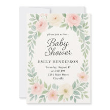 Aquarelle élégante Pastel Baby shower Floral