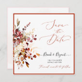 Invitation Aquarelle Elégante Pomme Rustique Chute Gum Eucaly (Devant / Derrière)