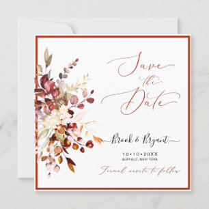 Invitation Aquarelle Elégante Pomme Rustique Chute Gum Eucaly