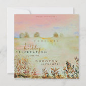 Invitation Aquarelle Elégante prairie florale Anniversaire (Devant)