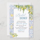 Invitation Aquarelle Élégants Citrons Italien Méditerranéen B (Devant)