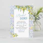 Invitation Aquarelle Élégants Citrons Italien Méditerranéen B (Debout devant)