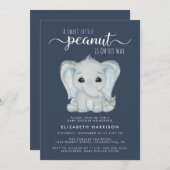 Invitation Aquarelle Eléphant mignonne Bébé garçon douche (Devant / Derrière)