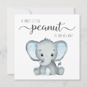 Invitation Aquarelle Eléphante mignonne Bébé Garçon Couples D (Devant)