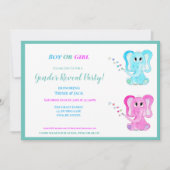 Invitation Aquarelle Eléphants mignons Fête de révélation de  (Devant)