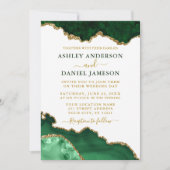 Invitation Aquarelle Emerald Green Marble Geode Photo (Devant)