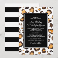Aquarelle Empreinte de léopard et rayures chic | M