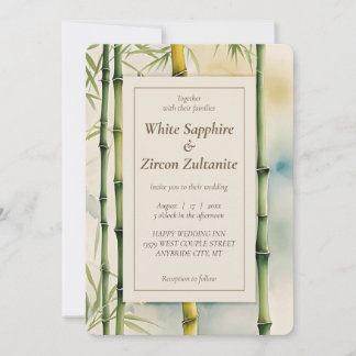 Invitation Aquarelle en bambou zen