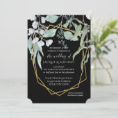 Invitation Aquarelle en bois géométrique Eucalyptus (Debout devant)