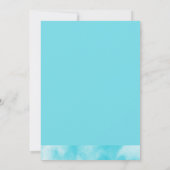 Invitation Aquarelle en bois turquoise Mariage de tournesol r (Dos)