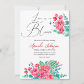 Invitation Aquarelle en Fleur Fête des mariées florale (Devant)