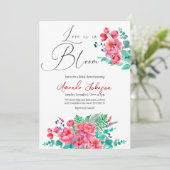 Invitation Aquarelle en Fleur Fête des mariées florale (Debout devant)