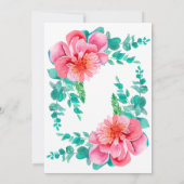 Invitation Aquarelle en Fleur Fête des mariées florale (Dos)