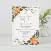 Invitation Aquarelle en fleurs d'agrumes orange (Debout devant)