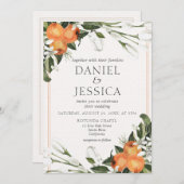 Invitation Aquarelle en fleurs d'agrumes orange (Devant / Derrière)