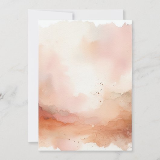 Invitation Aquarelle en or rose beige Mariage (Dos)