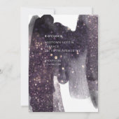 Invitation Aquarelle en Plum étincelante Brosses Mariage Inv (Dos)