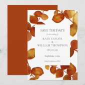 Invitation Aquarelle en terre cuite Eucalyptus Enregistrer la (Devant / Derrière)