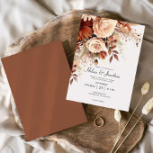 Invitation Aquarelle en terre cuite Floral Élégant Mariage de