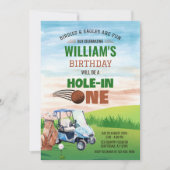 Invitation Aquarelle en un Golf 1er Anniversaire (Devant)