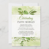 Invitation Aquarelle encadrée verdure Splash Anniversaire (Devant)