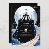 Invitation Aquarelle Enchanted Circus Anniversaire (Devant / Derrière)