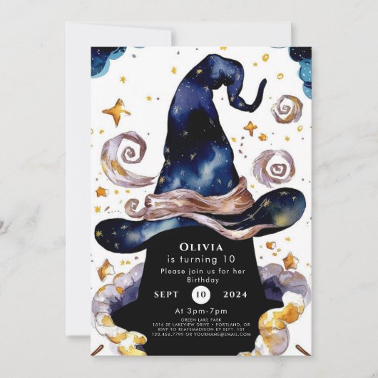Invitation Aquarelle enchantée Assistant Whimsy Anniversaire (Devant)