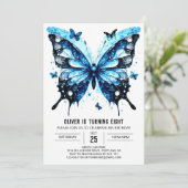 Invitation Aquarelle enchantée Papillon Garçon Anniversaire (Debout devant)