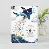 Invitation Aquarelle Enchantée Requin profond Anniversaire (Debout devant)