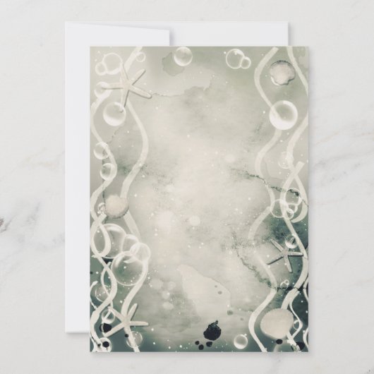 Invitation Aquarelle Encre Splash Pearl Grey Sous Mer Douce (Dos)