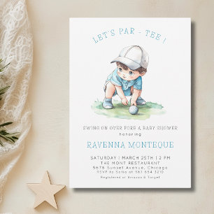 Invitation Aquarelle Enfant de golf laisse la baby shower Par