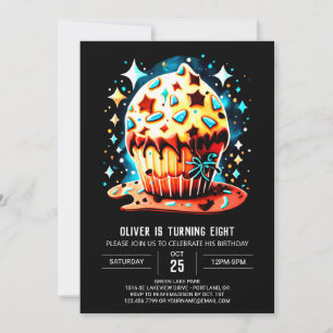 Invitation Aquarelle Enfants Cupcake Muffin Anniversaire