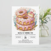 Invitation Aquarelle Enfants Donuts Anniversaire (Debout devant)