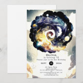 Invitation Aquarelle Enfants Espace Anniversaire (Devant / Derrière)