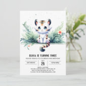 Invitation Aquarelle Enfants Tigre Anniversaire (Debout devant)